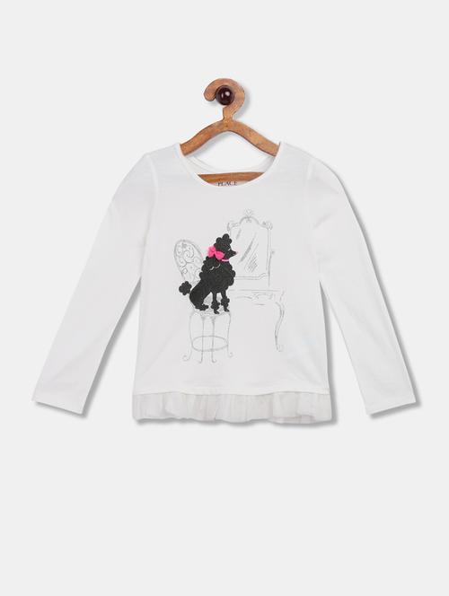 white cotton graphic top - 17686366 - Very Small Image - 1