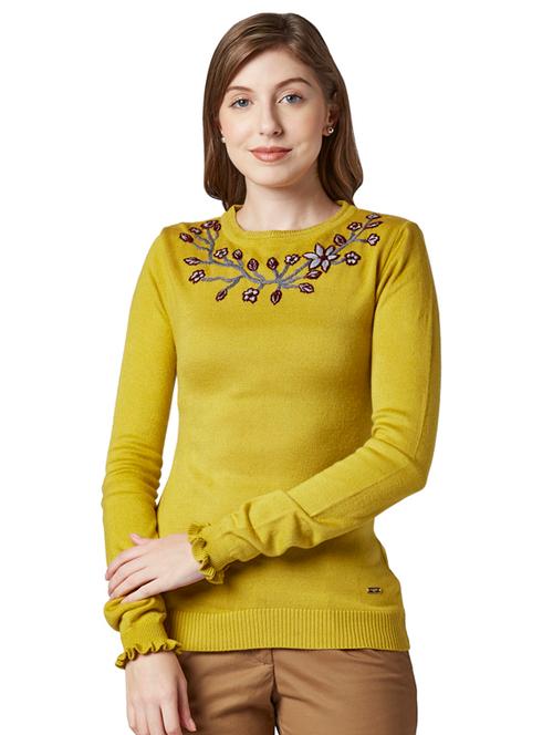 crew neck embroidered detail pullover - 17686985 - Very Small Image - 1