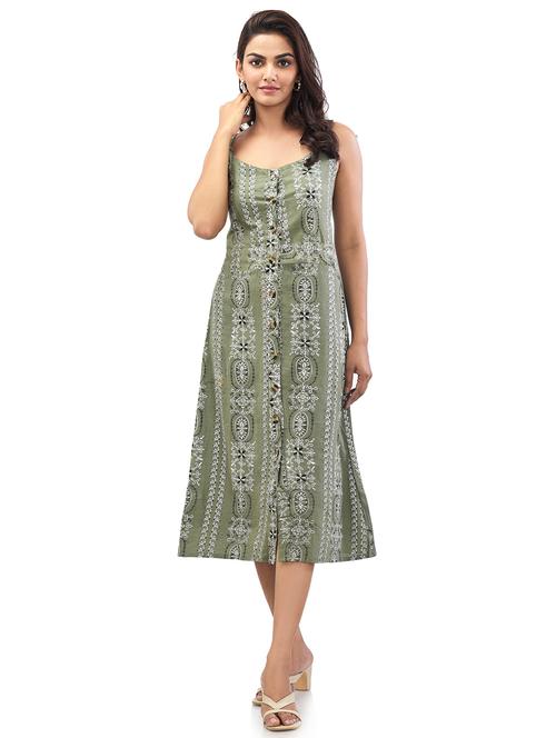 embroidered a-line dress - 17687493 - Very Small Image - 1