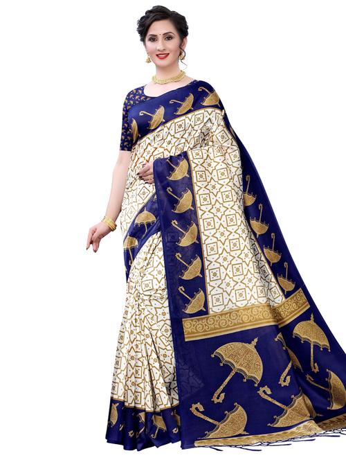 offwhite art silk mysore saree - 17687848 - Very Small Image - 1