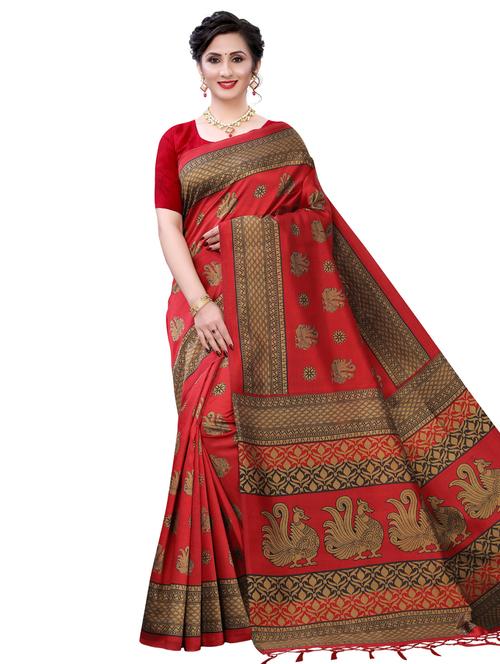 printed mysore silk saree with blouse - 17687849 - Very Small Image - 1