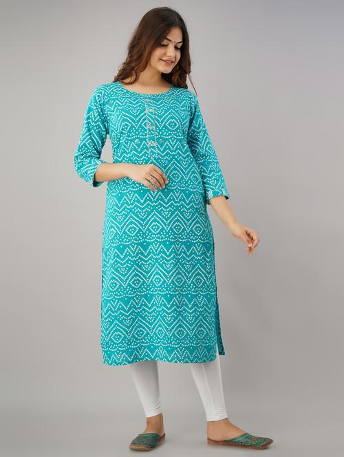 sky blue cotton straight kurta - 17688719 - Very Small Image - 1