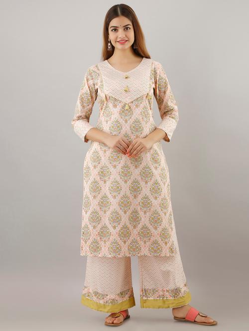printed kurta palazzo set - 17688731 - Very Small Image - 1