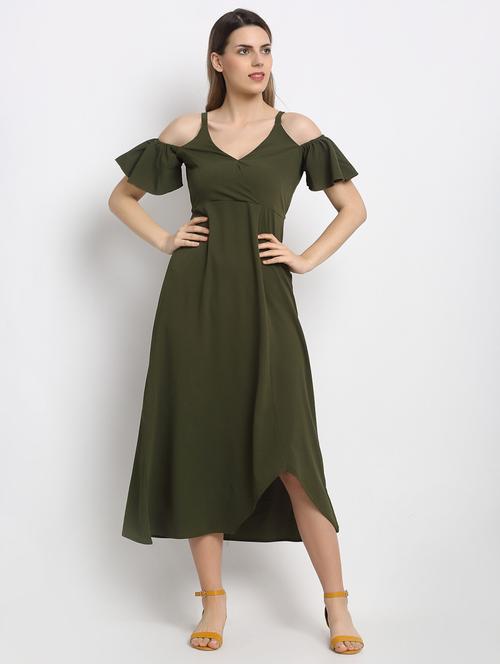 cold shoulder solid maxi dress - 17689105 - Very Small Image - 1
