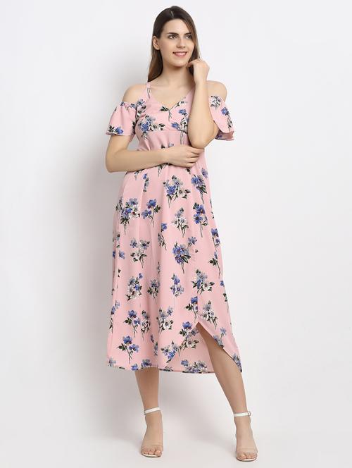 cold shoulder floral maxi dress - 17689106 - Very Small Image - 1