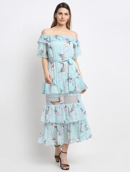 light blue poly blend layered dress - 17689135 - Very Small Image - 1