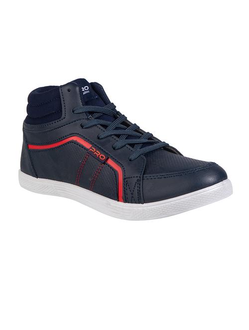 navy synthetic lace up sneakers - 17689200 - Very Small Image - 1