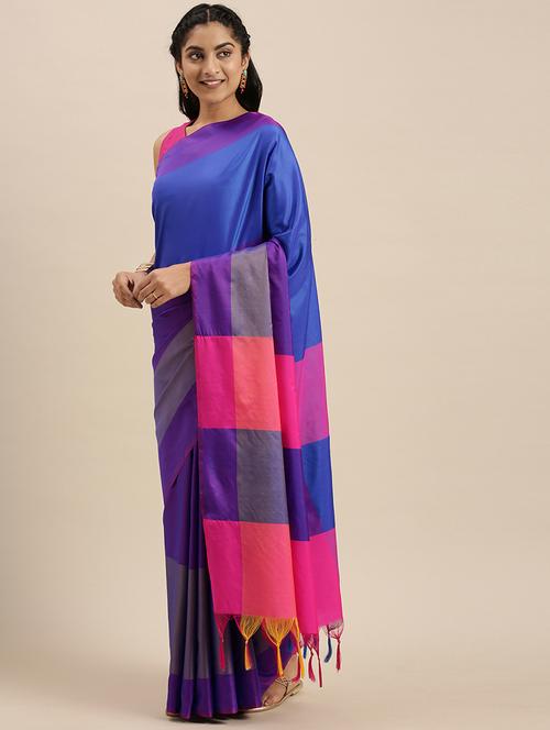 color block woven saree - 17689275 - Very Small Image - 1