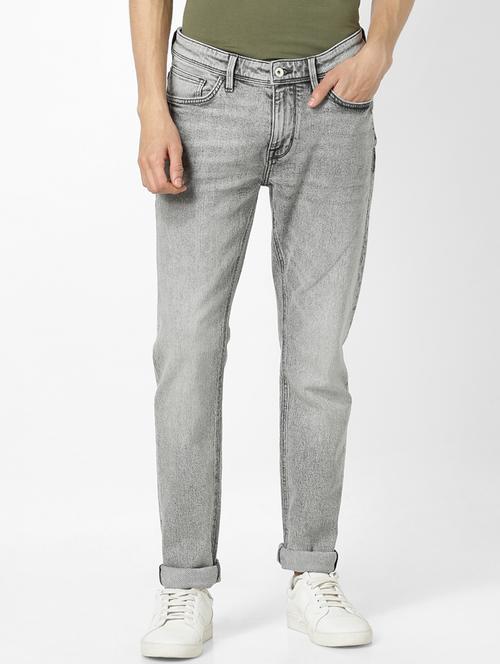 grey heavy washed denim jeans - 17689361 - Very Small Image - 1
