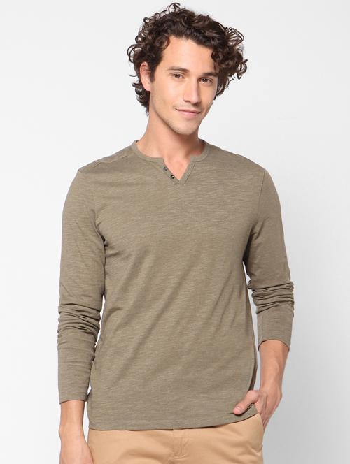 olive green solid t-shirt - 17689392 - Very Small Image - 1