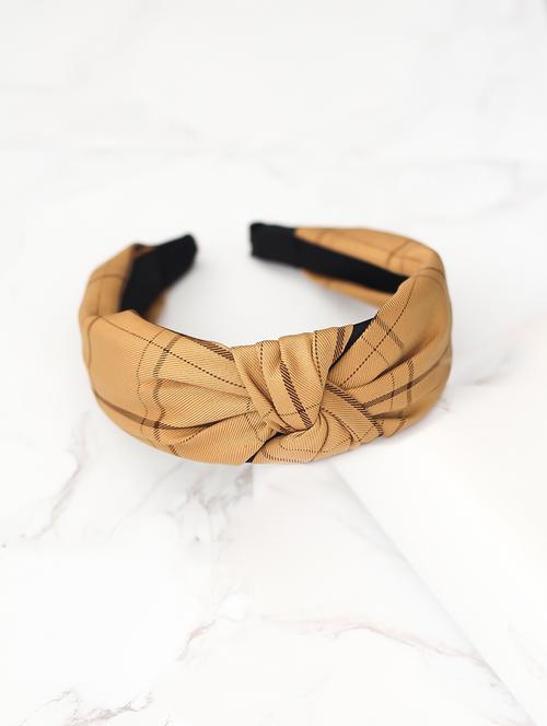 yellow cotton blend hair band - 17690307 - Very Small Image - 1