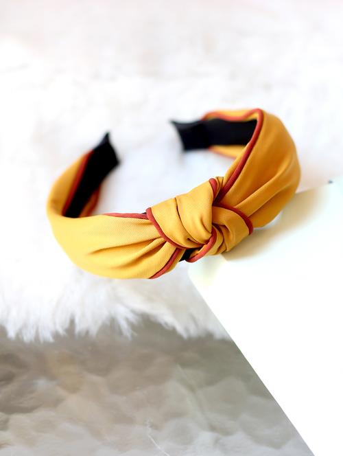 yellow cotton blend hair band - 17690309 - Very Small Image - 1