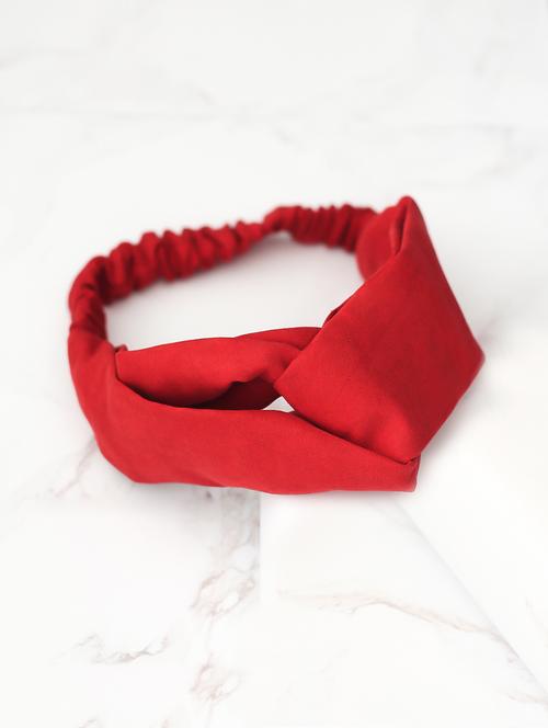 red cotton blend hair band - 17690315 - Very Small Image - 1