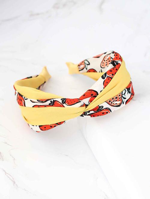 yellow cotton blend hair band - 17690319 - Very Small Image - 1