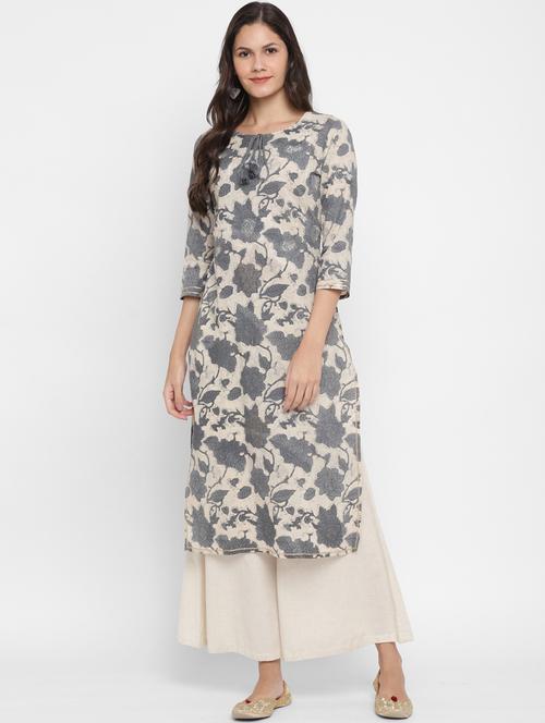 floral straight kurta - 17690366 - Very Small Image - 1