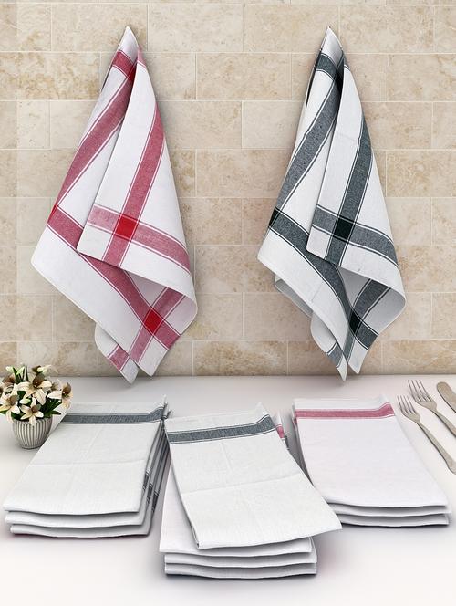 athom trendz glass cloth cotton multipurpose kitchen towel/cleaning cloth 58x58 cm pack of 12 - 17690373 - Very Small Image - 1