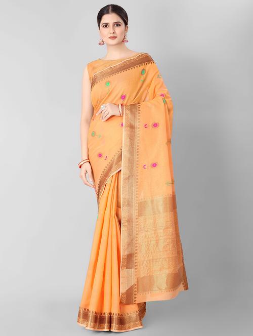 jacquard woven saree with blouse - 17690834 - Very Small Image - 1