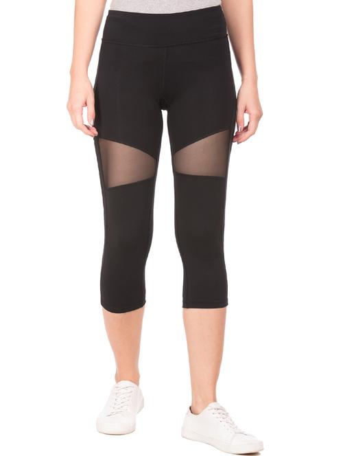 mid rise mesh panel capri - 17691309 - Very Small Image - 1