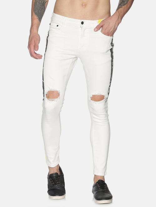white side taped distressed jean - 17691369 - Very Small Image - 1