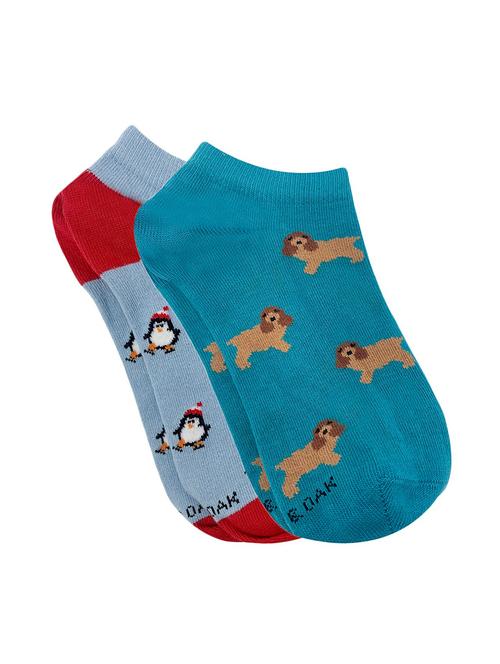 women pack of 2 printed ankle length socks - 17691465 - Very Small Image - 1