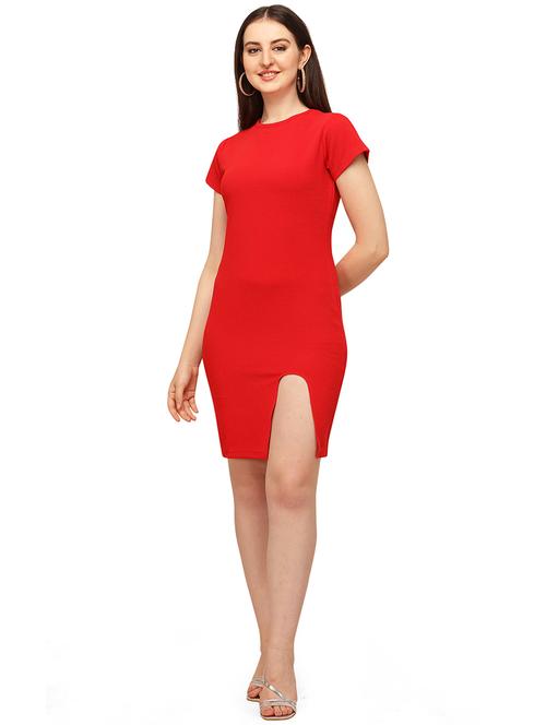 crew neck bodycon dress - 17691664 - Very Small Image - 1