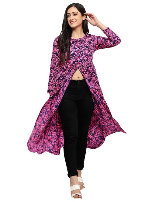 floral high slit kurta - 17691790 - Very Small Image - 1