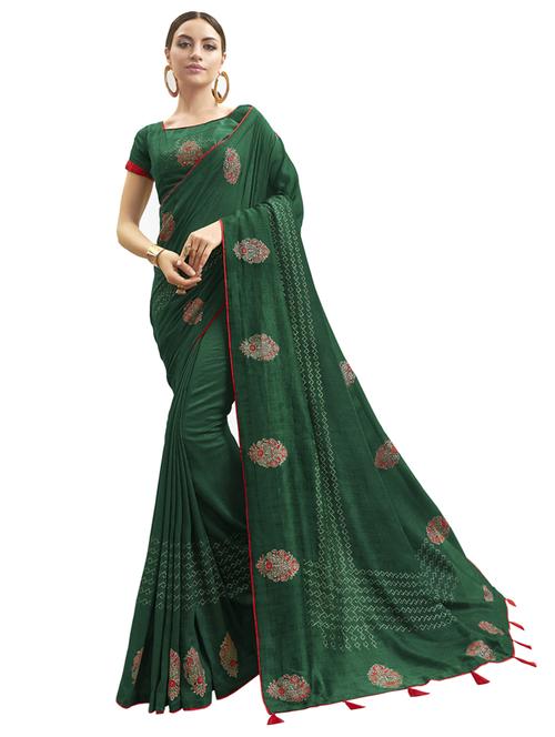 foil printed chanderi saree - 17691881 - Very Small Image - 1