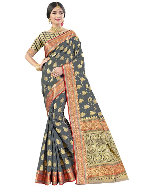 ethnic motifs woven saree - 17692006 - Very Small Image - 1