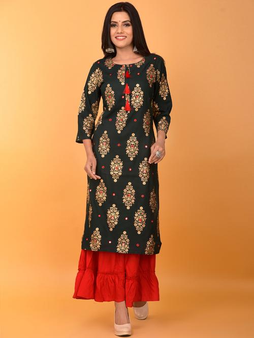 olive kurta sharara set - 17692045 - Very Small Image - 1