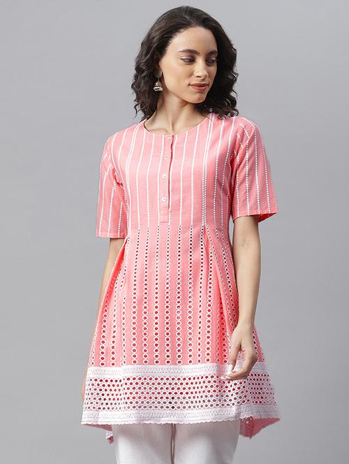 embroidered a-line kurta - 17692163 - Very Small Image - 1