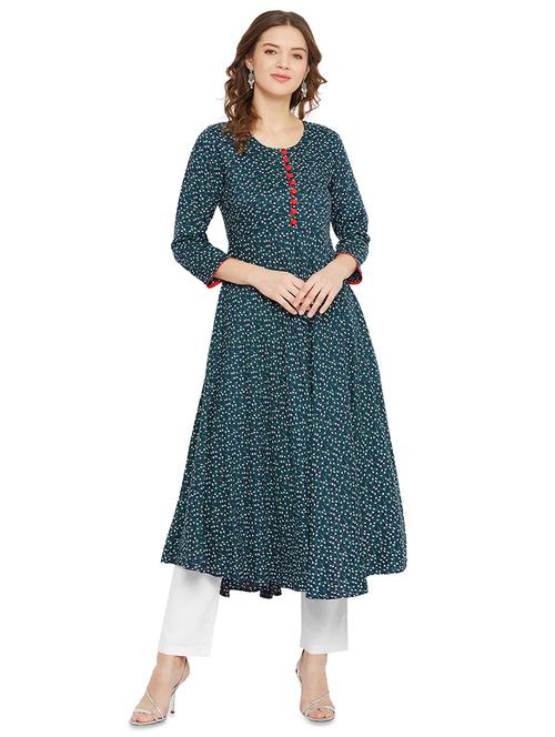 floral print flared kurta - 17692166 - Very Small Image - 1