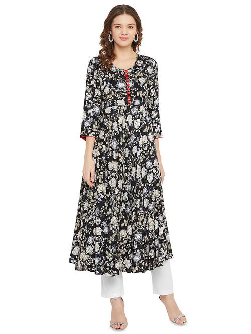 floral print flared kurta - 17692167 - Very Small Image - 1