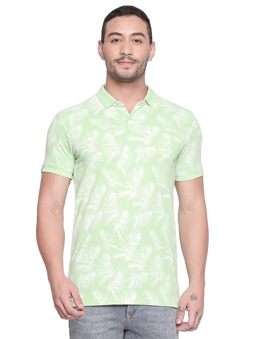 green printed polo t-shirt - 17692232 - Very Small Image - 1