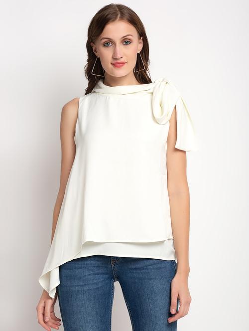 tie up neck layered top - 17692315 - Very Small Image - 1
