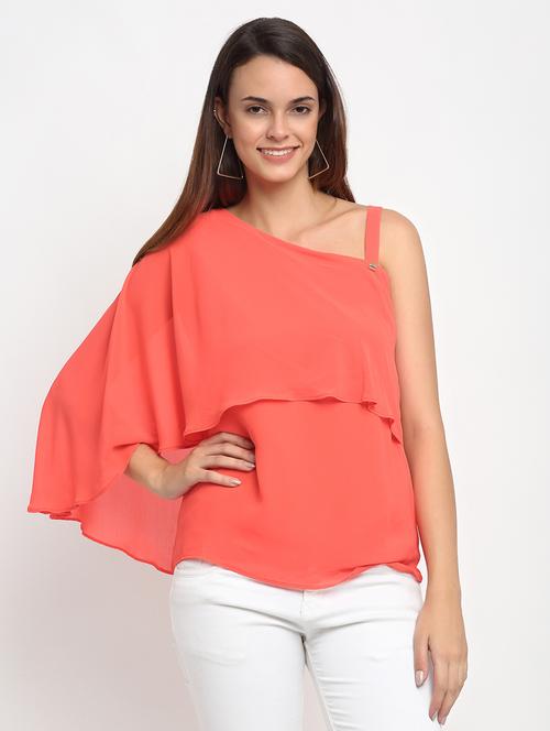 asymmetric neck layered top - 17692791 - Very Small Image - 1