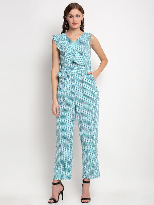 tie front printed jumpsuit - 17692804 - Very Small Image - 1