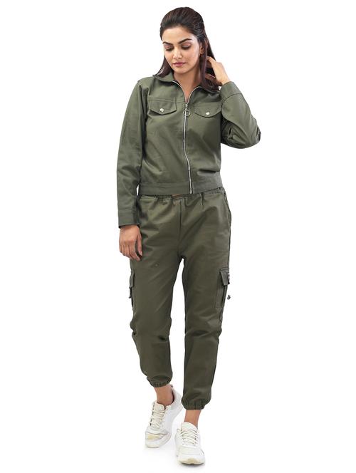 olive top with trouser set - 17692940 - Very Small Image - 1