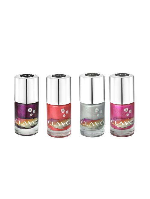 clavo midnight frost nail polish - combo of 4 - silverish, wild berry, purple berry ,ballerina - 17693122 - Very Small Image - 1