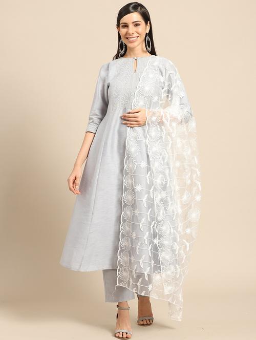 white net dupatta - 17693337 - Very Small Image - 1