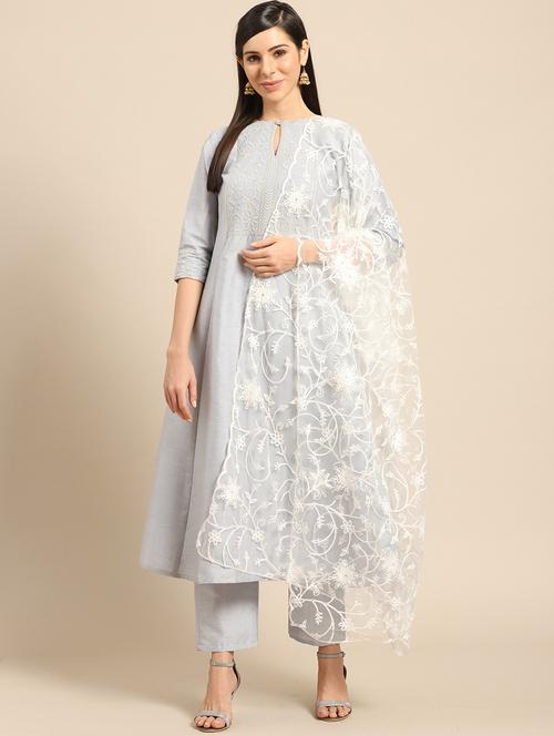 white net dupatta - 17693357 - Very Small Image - 1
