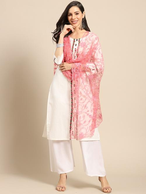 pink net dupatta - 17693363 - Very Small Image - 1