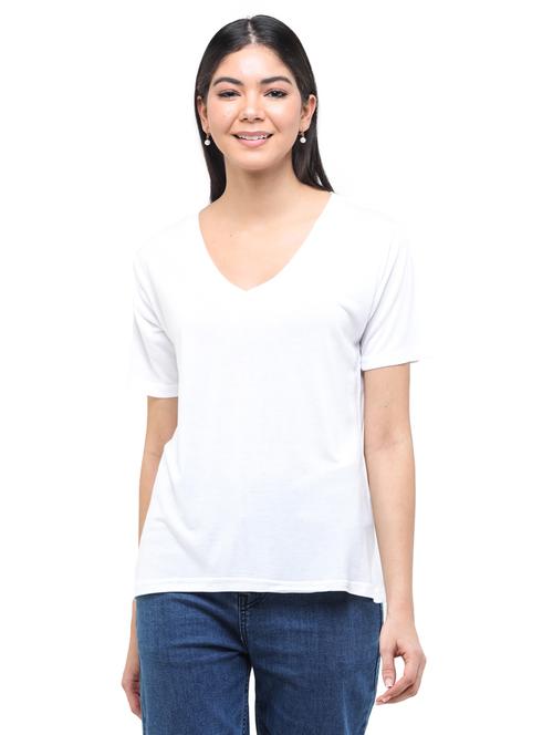 v-neck solid tee - 17693607 - Very Small Image - 1