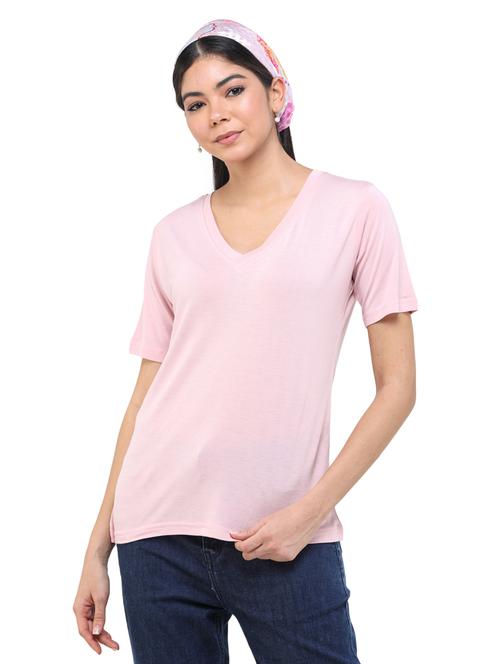v-neck solid tee - 17693610 - Very Small Image - 1