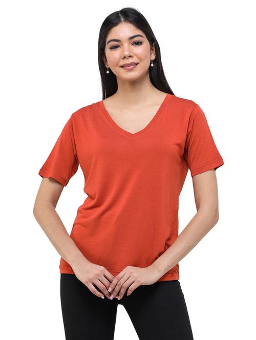 v-neck solid tee - 17693614 - Very Small Image - 1