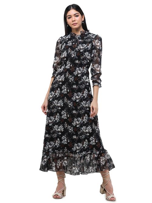 tie up neck floral maxi dress - 17693628 - Very Small Image - 1