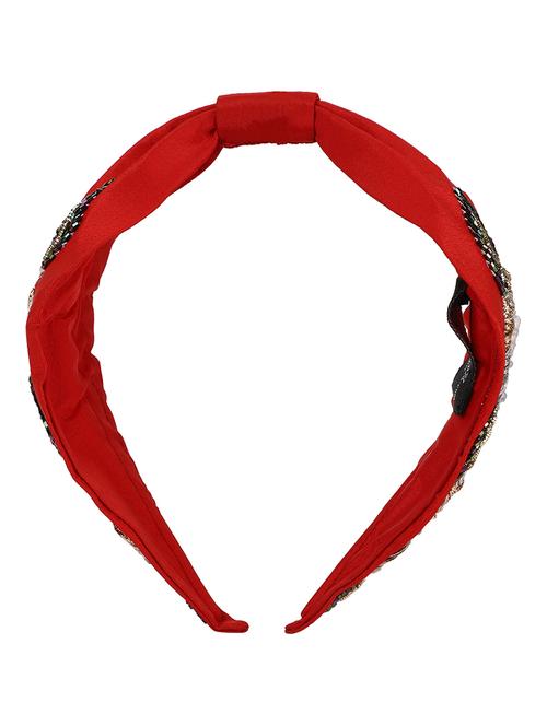 red cotton blend hair band - 17693659 - Very Small Image - 1