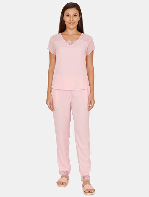 pink solid nightwear pajama set - 17693932 - Very Small Image - 1