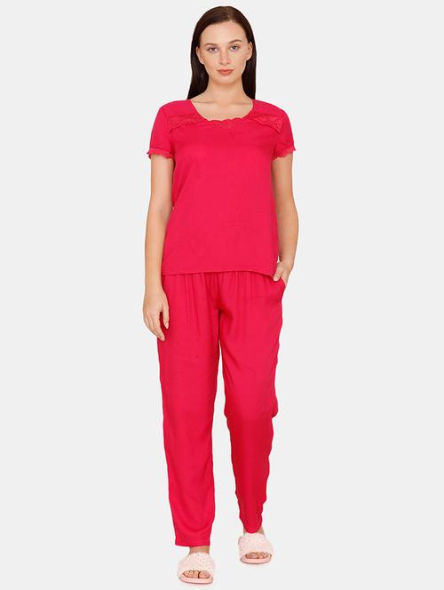 red solid nightwear pajama set - 17693933 - Very Small Image - 1