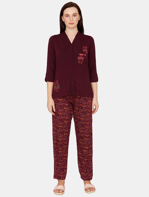 quirky printed nightwear pajama set - 17693940 - Very Small Image - 1
