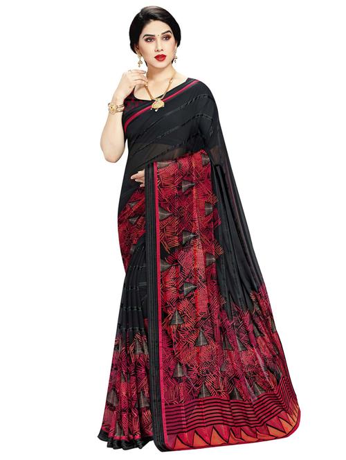 abstract printed saree with blouse - 17693979 - Very Small Image - 1